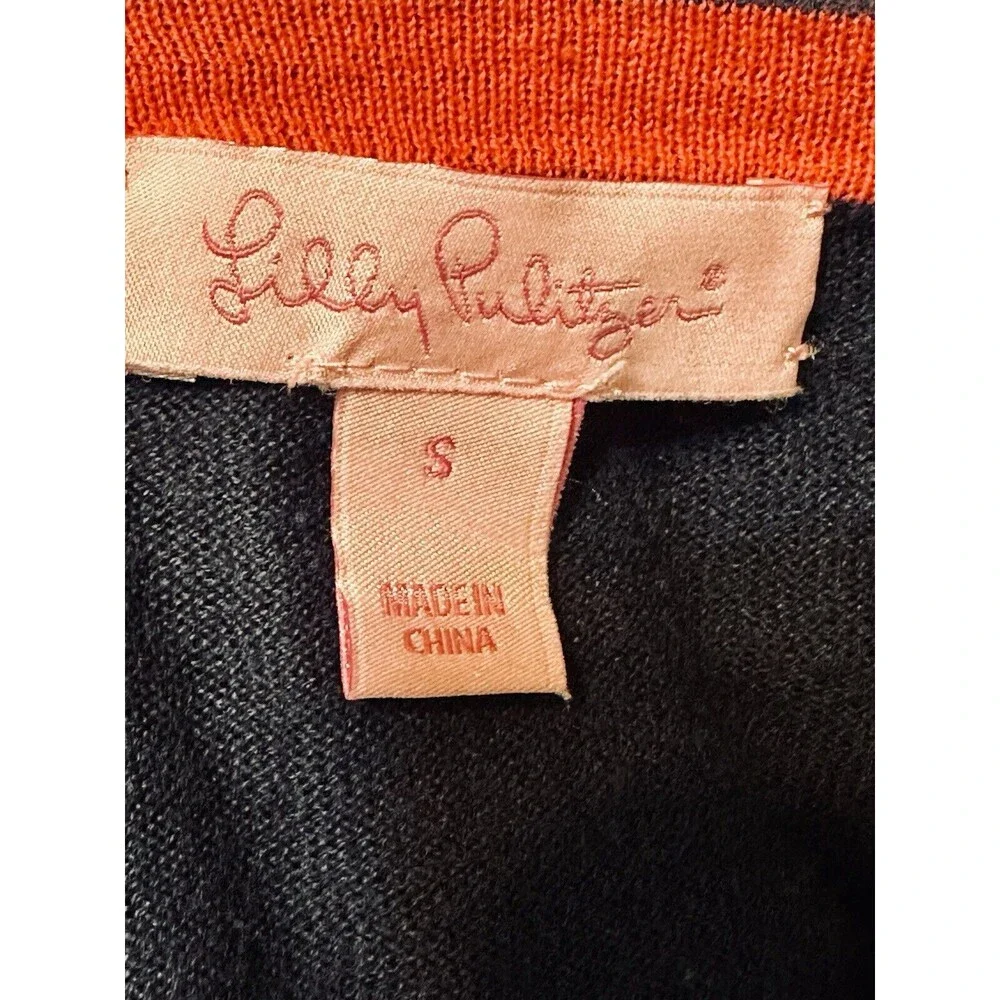Lilly Pulitzer Women Size S Tiger Jacquard  Long Sleeve Sweater Art to Wear
